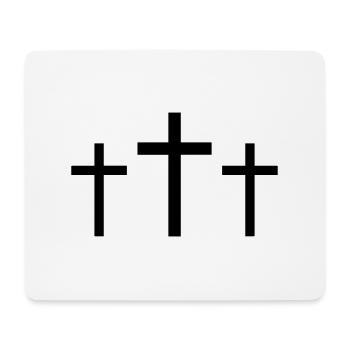 Trois Croix - Tapis de souris (format paysage) - blanc - Devant