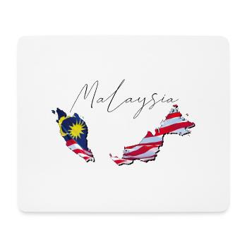 Drapeau de la Malaisie sur la carte de la Malaisie FR - Tapis de souris (format paysage) - blanc - Devant