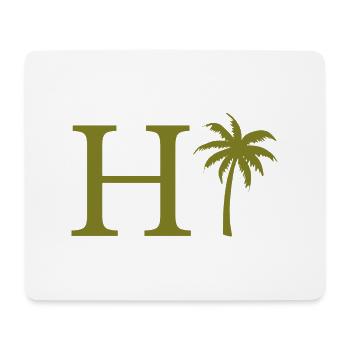 Lettre h vert Palm - Tapis de souris (format paysage) - blanc - Devant