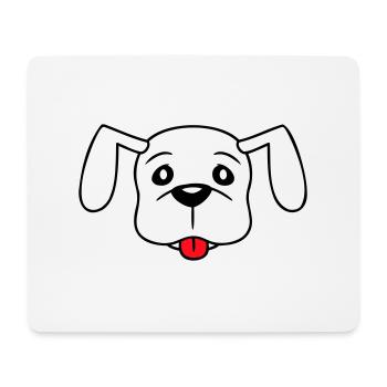 Visage de chien Petit Tête d’animal de compagnie Mignon - Tapis de souris (format paysage) - blanc - Devant