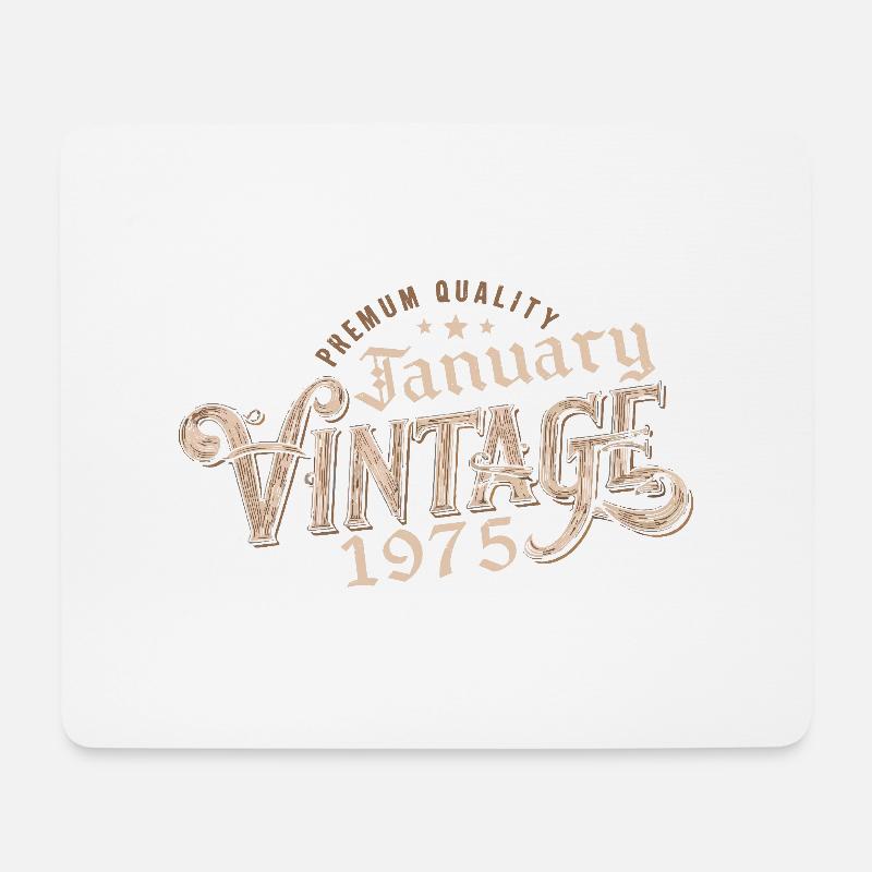 Januar 1975 | 1975 Januar Vintage Geburtstag - Mousepad (Querformat) - Weiß