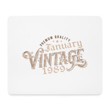 January 1989 | 1989 January Vintage Birthday - Mouse Pad (horizontal) - white - Front
