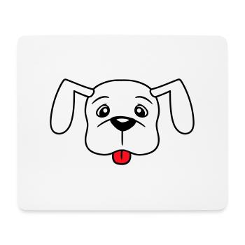 chien tirant la langue vilain chiot animal de compagnie - Tapis de souris (format paysage) - blanc - Devant
