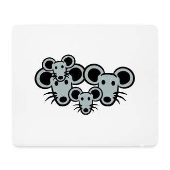 4 Mäuse Familie Zwei Kinder Mama Papa Eltern Süß - Mousepad (Querformat) - Weiß - Vorne