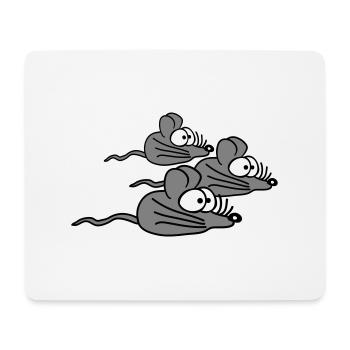 3 Mäuse Familie Kind Mama Papa Eltern Drei Freunde - Mousepad (Querformat) - Weiß - Vorne