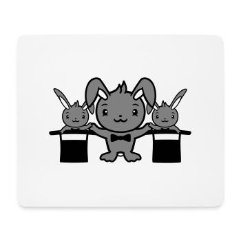 Hasen Zauberer Zylinder Hut Kinder 2 Babys zaubern - Mousepad (Querformat) - Weiß - Vorne