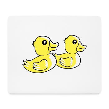 2 canards natation eau couple deux amis équipe - Tapis de souris (format paysage) - blanc - Devant