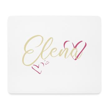 Elena Surname First name Calligraphy Heart - Mouse Pad (horizontal) - white - Front