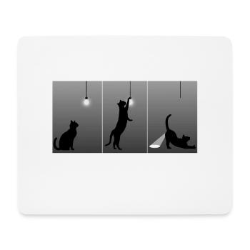 Lustige Katze aß Glühbirne, also was für ein frecher glühender Hintern - Mousepad (Querformat) - Weiß - Vorne
