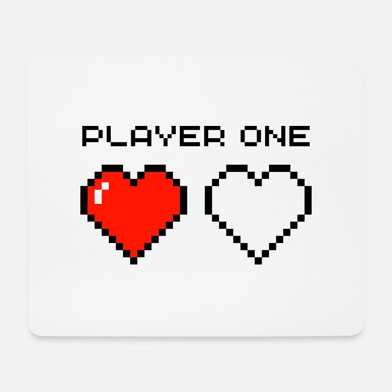 Player One - Mousepad (Querformat) - Weiß