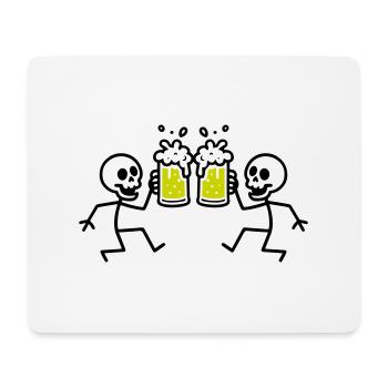 Squelette Bière Drôle - Tapis de souris (format paysage) - blanc - Devant