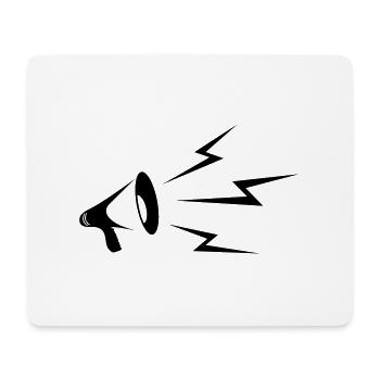 Megafon - Mousepad (Querformat) - Weiß - Vorne