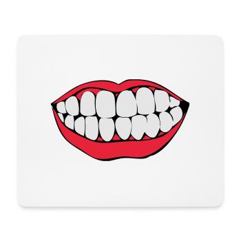 Zähne - Mousepad (Querformat) - Weiß - Vorne