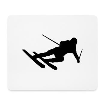 Skifahrer Abfahrt Berg ab - Mousepad (Querformat) - Weiß - Vorne