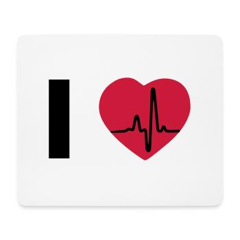 I Love - I heart - Mousepad (Querformat) - Weiß - Vorne