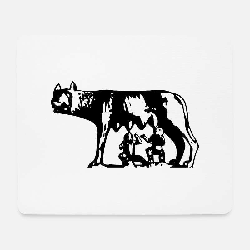 Capitoline Wolf - Mousepad (Querformat) - Weiß