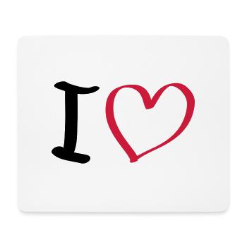 i love - Mousepad (Querformat) - Weiß - Vorne