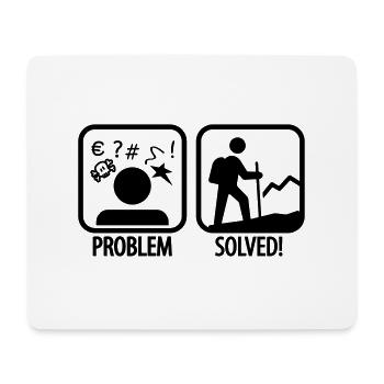 hiking: problem solved - Mousepad (Querformat) - Weiß - Vorne