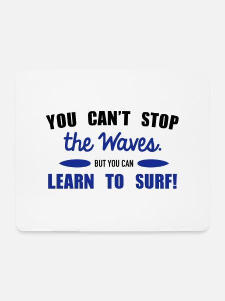 Learn to surf - Mouse Pad (horizontal) - white