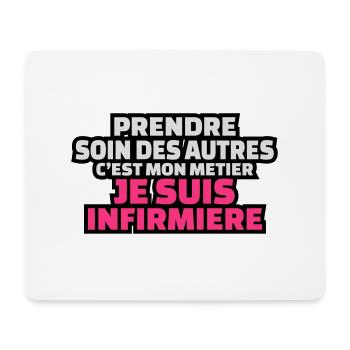 prendre soin des autres c'est mon métier - Tapis de souris (format paysage) - blanc - Devant