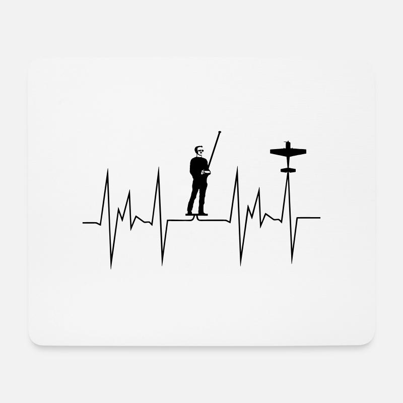 herzschlag modellflug - Mousepad (Querformat) - Weiß