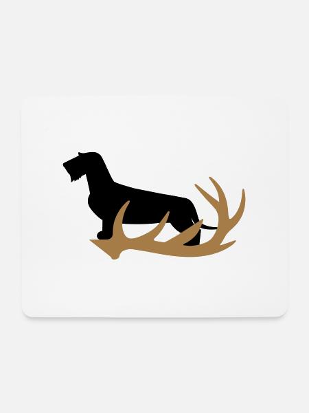 Dackel Jagd - Mousepad (Querformat) - Weiß
