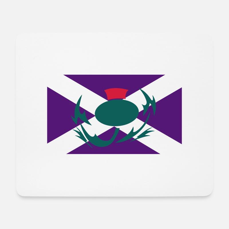 Scottish Flag Thistle - Mouse Pad (horizontal) - white