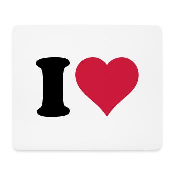 I_love - Tapis de souris (format paysage) - blanc - Devant