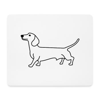 dackel - Mousepad (Querformat) - Weiß - Vorne