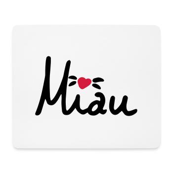 Miau sweet lettering with heart, cat, gift - Mouse Pad (horizontal) - white - Front