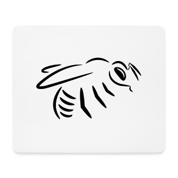 Bee (line drawing, white) - Mouse Pad (horizontal) - white - Front