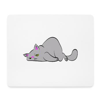 Müde Katze - Mousepad (Querformat) - Weiß - Vorne