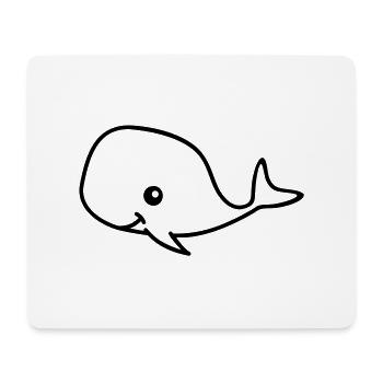 Baleine drôle - Tapis de souris (format paysage) - blanc - Devant
