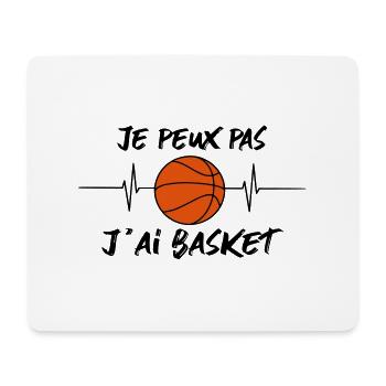 j'ai basket,citations,message,je peux pas j'ai - Tapis de souris (format paysage) - blanc - Devant