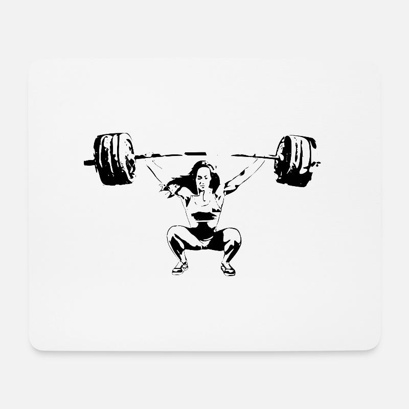 Liftgirl -- Overhead Squat - Mousepad (Querformat) - Weiß