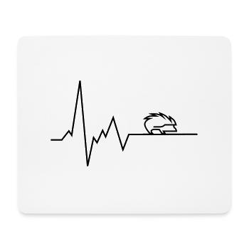 herzschlag igel - Mousepad (Querformat) - Weiß - Vorne