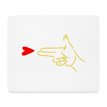 Handgun shoots heart - Mouse Pad (horizontal) - white - Front
