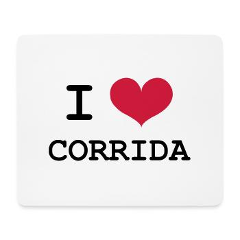 I Love Corrida - Tapis de souris (format paysage) - blanc - Devant
