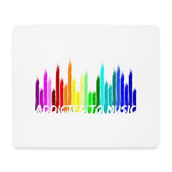 Addicted to Music Equalizer Sound Regler - Mousepad (Querformat) - Weiß - Vorne