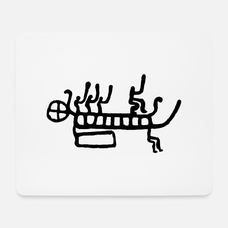 stoneageship - Mousepad (Querformat) - Weiß