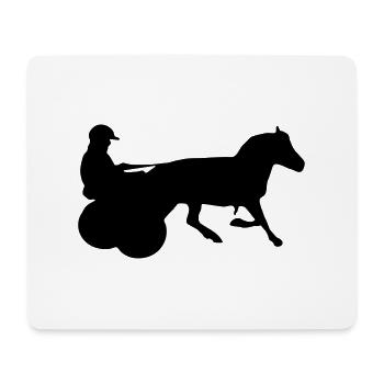 Shetty mit Gig, -Traber - Mousepad (Querformat) - Weiß - Vorne