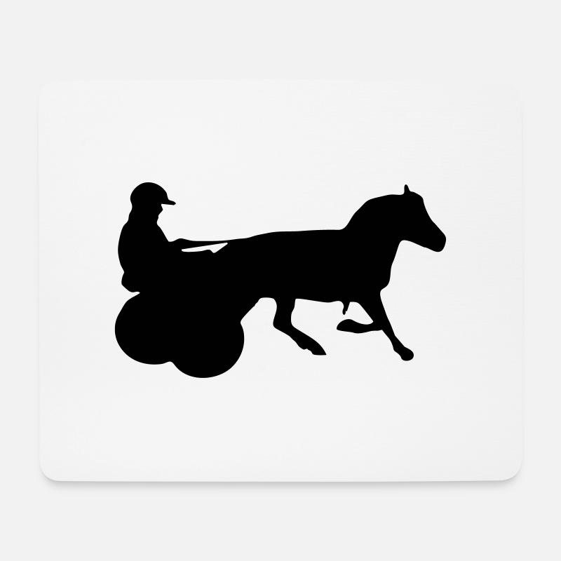 Shetty mit Gig, -Traber - Mousepad (Querformat) - Weiß