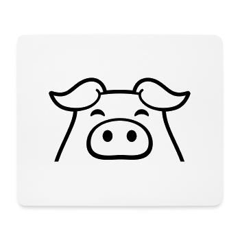 Kleines Süßes Schweinchen Ferkel - Mousepad (Querformat) - Weiß - Vorne