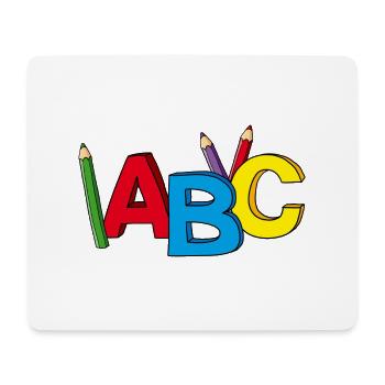 ABC Motiv, ideal zum Schulanfang / Einschulung - Mousepad (Querformat) - Weiß - Vorne