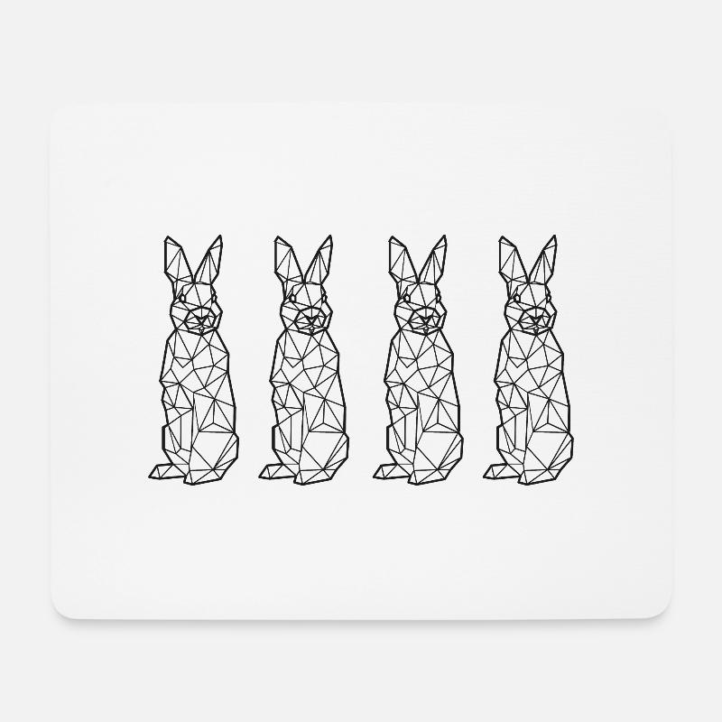 Polygon rabbit rabbit art. - Mouse Pad (horizontal) - white
