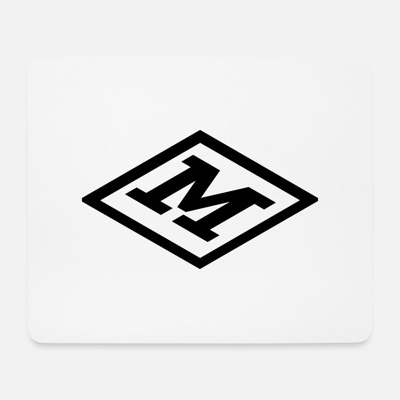 Cube Monogram Clear M TOP - Mousepad (Querformat) - Weiß