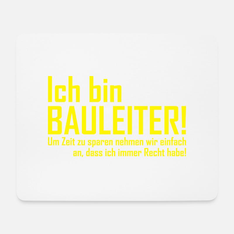 ich bin bauleiter - Mousepad (Querformat) - Weiß