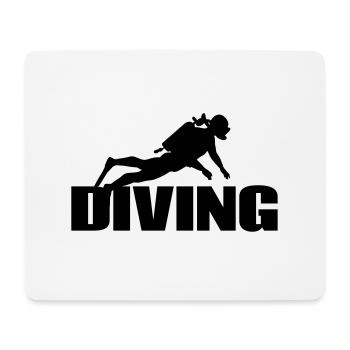 Diving Tauchen Sport Schwimmen Schrift Geschenk - Mousepad (Querformat) - Weiß - Vorne