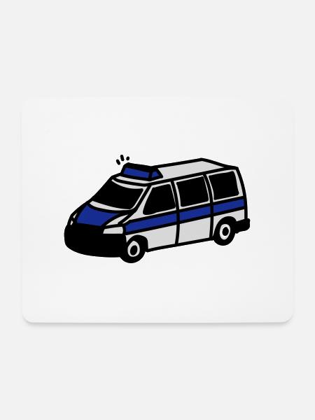 Polizeiwagen - Mousepad (Querformat) - Weiß