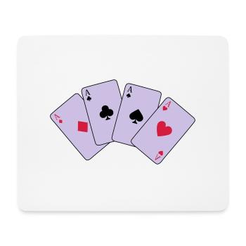 Card Game, Poker, Ace - Tapis de souris (format paysage) - blanc - Devant